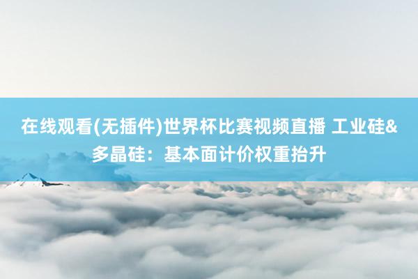 在线观看(无插件)世界杯比赛视频直播 工业硅&多晶硅:基本面计价权重抬升