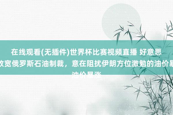 在线观看(无插件)世界杯比赛视频直播 好意思国放宽俄罗斯石油制裁,意在阻扰伊朗方位激勉的油价暴涨