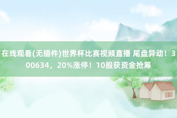 在线观看(无插件)世界杯比赛视频直播 尾盘异动!300634,20%涨停!10股获资金抢筹