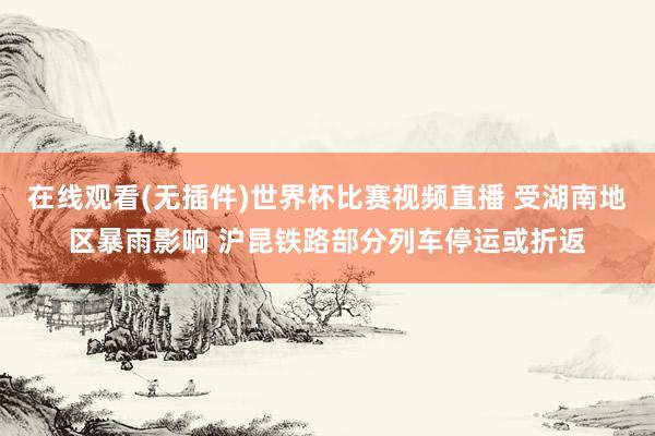 在线观看(无插件)世界杯比赛视频直播 受湖南地区暴雨影响 沪昆铁路部分列车停运或折返