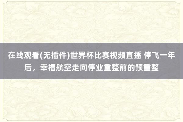 在线观看(无插件)世界杯比赛视频直播 停飞一年后,幸福航空走向停业重整前的预重整
