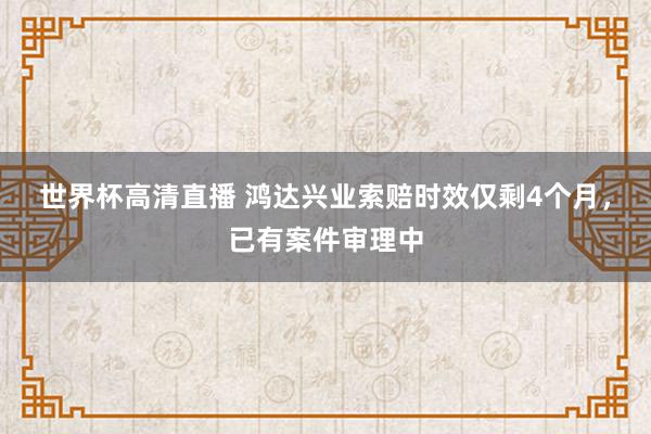 世界杯高清直播 鸿达兴业索赔时效仅剩4个月,已有案件审理中