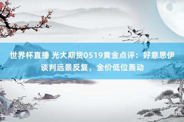 世界杯直播 光大期货0519黄金点评:好意思伊谈判远景反复,金价低位轰动