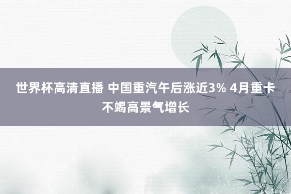 世界杯高清直播 中国重汽午后涨近3% 4月重卡不竭高景气增长