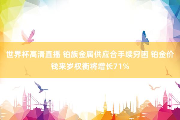 世界杯高清直播 铂族金属供应合手续穷困 铂金价钱来岁权衡将增长71%
