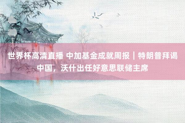 世界杯高清直播 中加基金成就周报︱特朗普拜谒中国,沃什出任好意思联储主席