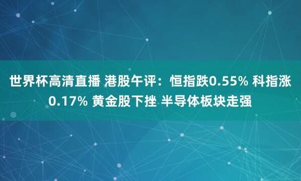 世界杯高清直播 港股午评:恒指跌0.55% 科指涨0.17% 黄金股下挫 半导体板块走强
