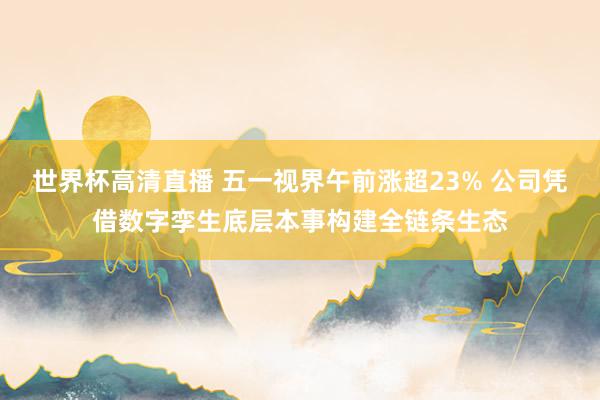 世界杯高清直播 五一视界午前涨超23% 公司凭借数字孪生底层本事构建全链条生态