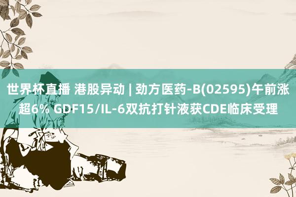 世界杯直播 港股异动 | 劲方医药-B(02595)午前涨超6% GDF15/IL-6双抗打针液获CDE临床受理