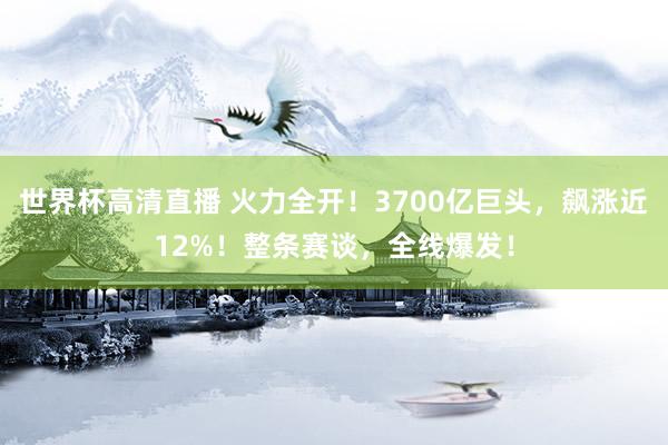 世界杯高清直播 火力全开!3700亿巨头,飙涨近12%!整条赛谈,全线爆发!