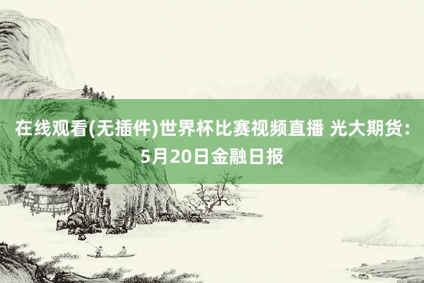 在线观看(无插件)世界杯比赛视频直播 光大期货:5月20日金融日报