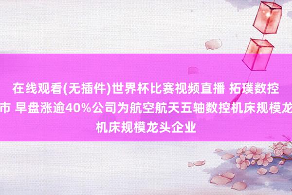 在线观看(无插件)世界杯比赛视频直播 拓璞数控首挂上市 早盘涨逾40%公司为航空航天五轴数控机床规模龙头企业