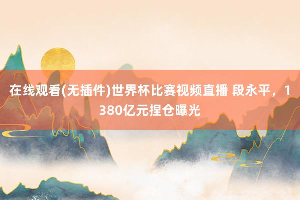 在线观看(无插件)世界杯比赛视频直播 段永平,1380亿元捏仓曝光