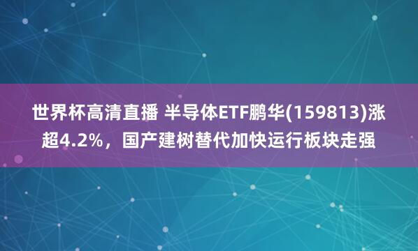 世界杯高清直播 半导体ETF鹏华(159813)涨超4.2%,国产建树替代加快运行板块走强