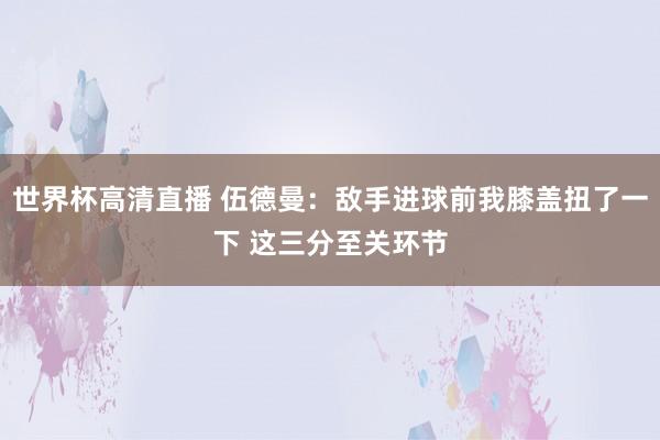 世界杯高清直播 伍德曼:敌手进球前我膝盖扭了一下 这三分至关环节