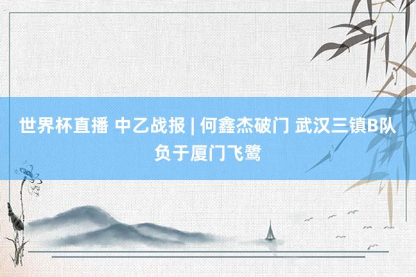 世界杯直播 中乙战报 | 何鑫杰破门 武汉三镇B队负于厦门飞鹭