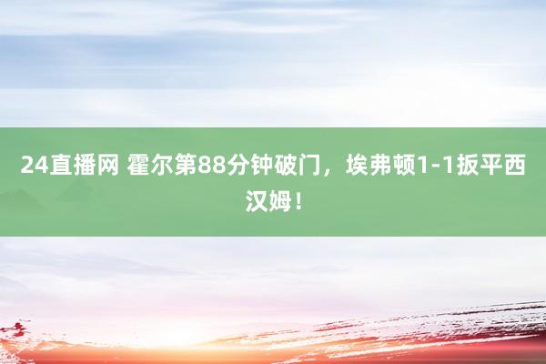 24直播网 霍尔第88分钟破门，埃弗顿1-1扳平西汉姆！
