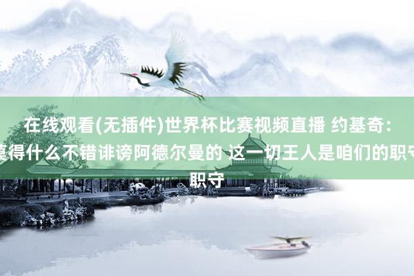 在线观看(无插件)世界杯比赛视频直播 约基奇:莫得什么不错诽谤阿德尔曼的 这一切王人是咱们的职守