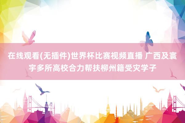 在线观看(无插件)世界杯比赛视频直播 广西及寰宇多所高校合力帮扶柳州籍受灾学子