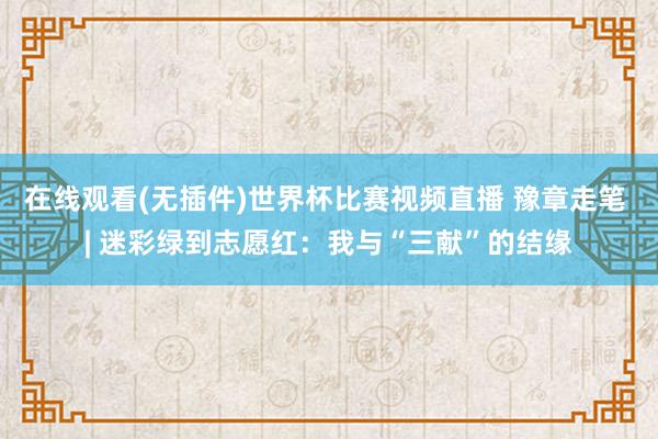在线观看(无插件)世界杯比赛视频直播 豫章走笔 | 迷彩绿到志愿红：我与“三献”的结缘