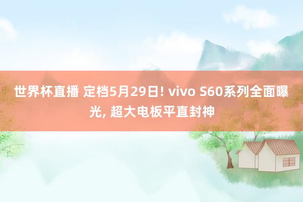 世界杯直播 定档5月29日! vivo S60系列全面曝光, 超大电板平直封神