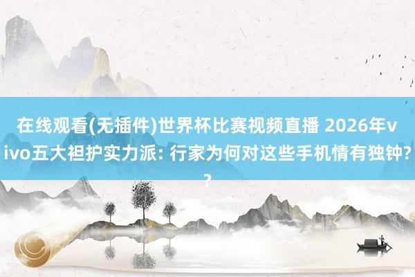 在线观看(无插件)世界杯比赛视频直播 2026年vivo五大袒护实力派: 行家为何对这些手机情有独钟?