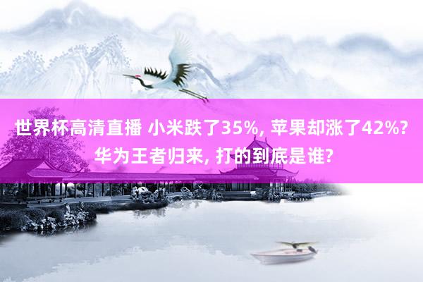 世界杯高清直播 小米跌了35%, 苹果却涨了42%? 华为王者归来, 打的到底是谁?