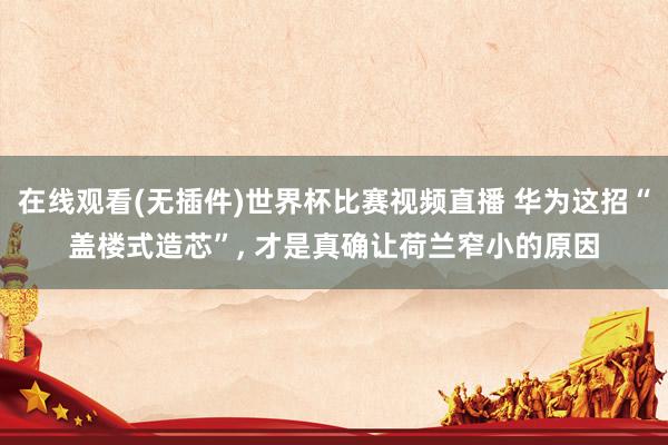 在线观看(无插件)世界杯比赛视频直播 华为这招“盖楼式造芯”, 才是真确让荷兰窄小的原因