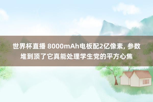 世界杯直播 8000mAh电板配2亿像素, 参数堆到顶了它真能处理学生党的平方心焦