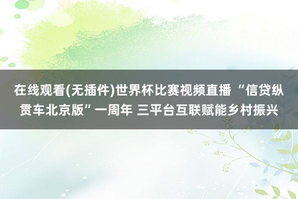 在线观看(无插件)世界杯比赛视频直播 “信贷纵贯车北京版”一周年 三平台互联赋能乡村振兴
