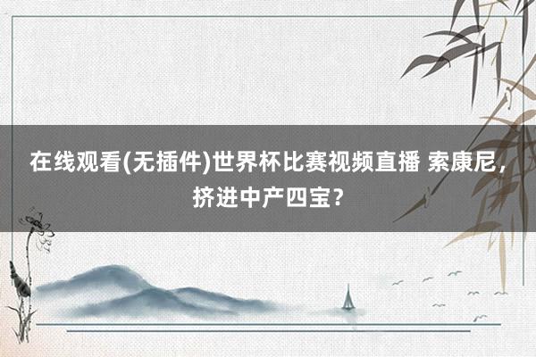 在线观看(无插件)世界杯比赛视频直播 索康尼,挤进中产四宝?