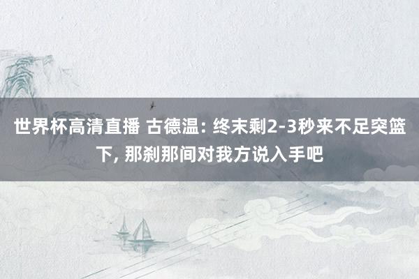 世界杯高清直播 古德温: 终末剩2-3秒来不足突篮下, 那刹那间对我方说入手吧
