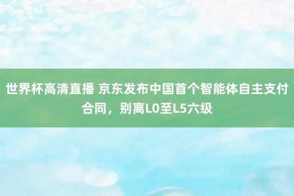 世界杯高清直播 京东发布中国首个智能体自主支付合同，别离L0至L5六级