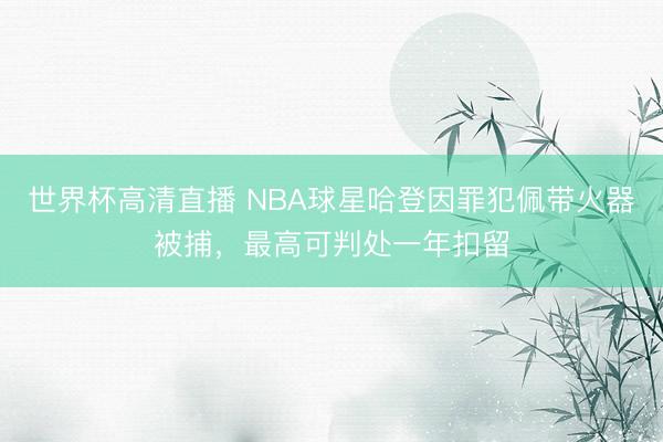 世界杯高清直播 NBA球星哈登因罪犯佩带火器被捕,最高可判处一年扣留